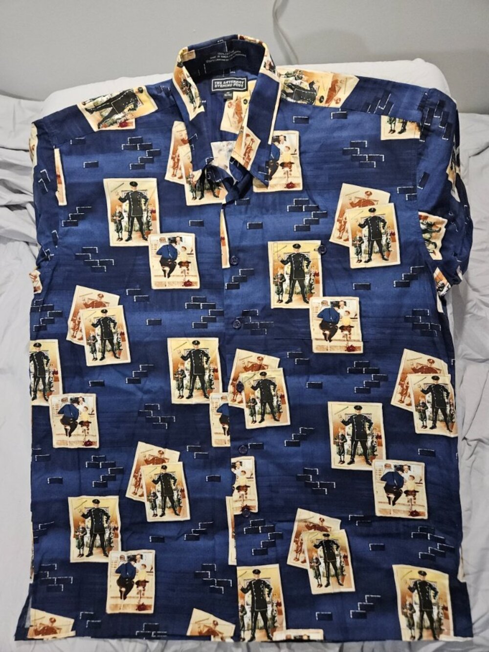 Vintage The Saturday Evening Post Norman Rockwell Police Print Cotton Shirt - Me